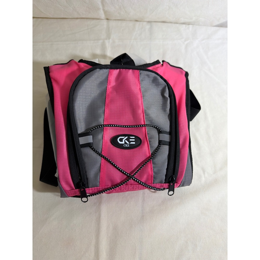 CKE Hydration Backpack Pink Grey Hiking Running Water Bladder Pack Reflective